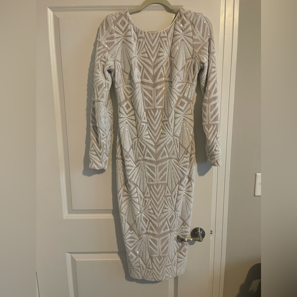 Dress the Population White Sequin Dress